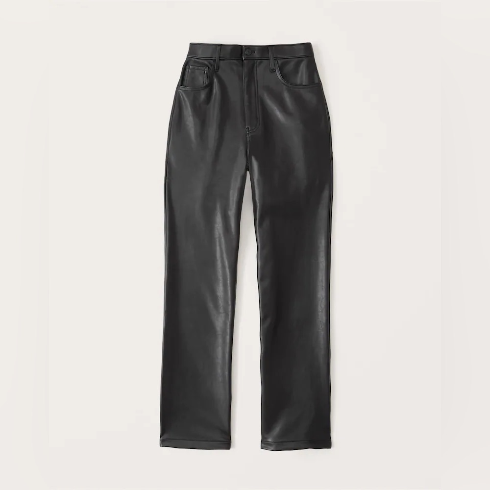 Curve Love Vegan Leather 90s Straight Pant